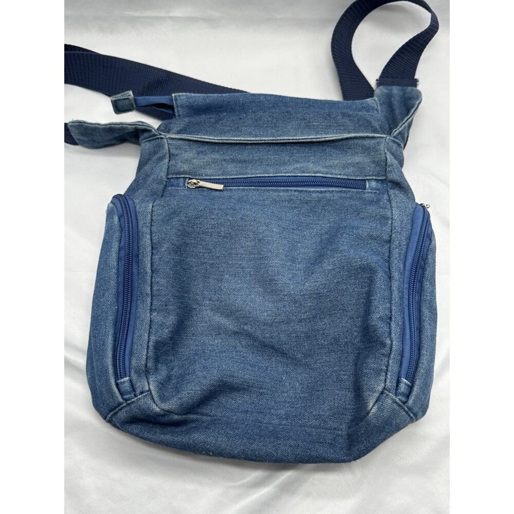 Organizzi Blue Denim Crossbody Travel Bag Retro Boho Multi Pocket - Picture 4 of 12